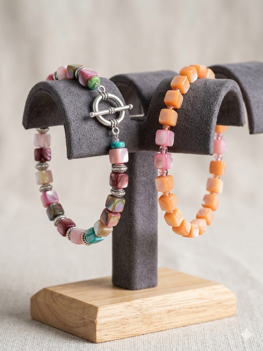 🌸 2 for 1 Multicolor Beaded Toggle Bracelet Set 🌸